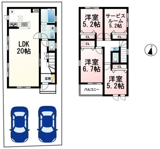 【間取り】 | 千町2丁目　分譲6区画4号棟