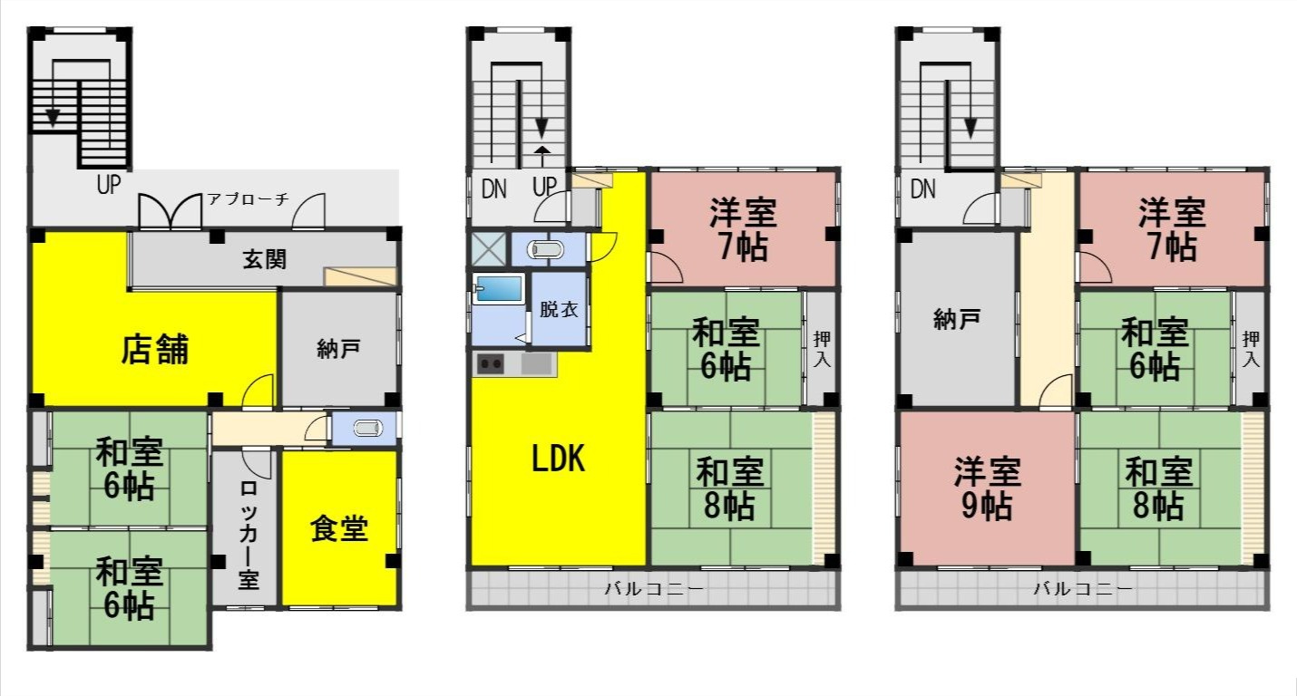 ６６２７６　岐阜市近島店舗付きアパートの間取り