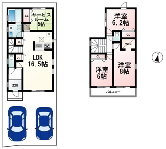 【間取り】 | 千町2丁目　分譲6区画5号棟