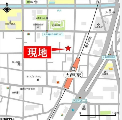 THE ROOM'S ザルームス大森町駅前の地図