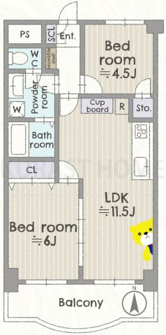 塔南セントラルハイツ　2階の間取り