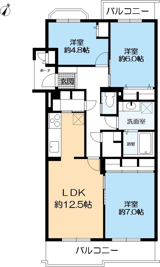 コンフォール学園緑が丘第２団地28号棟の間取り