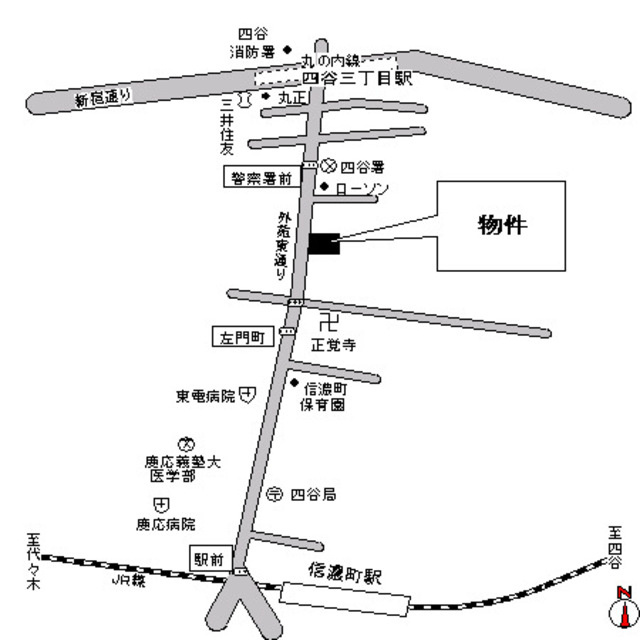 ガーネットコート四谷の地図