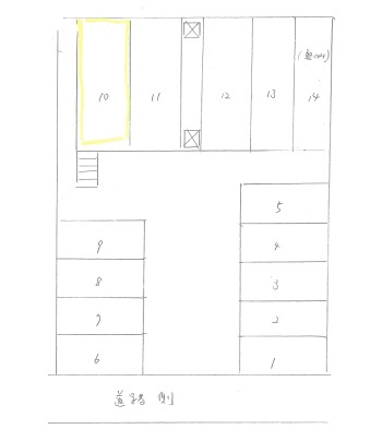 菴谷駐車場の区画図
