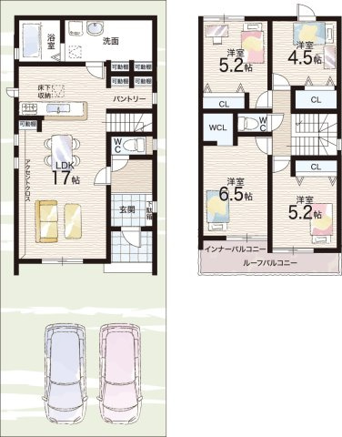 ★現地見学可能！大津市千町　第1期　新築一戸建ての間取り|3号地