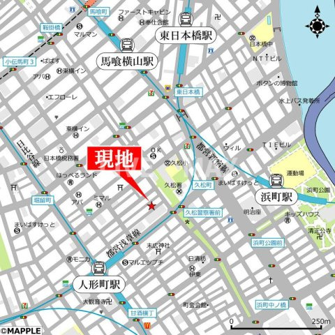 【地図】スフィア日本橋富沢町