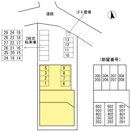 カラット中川の区画図