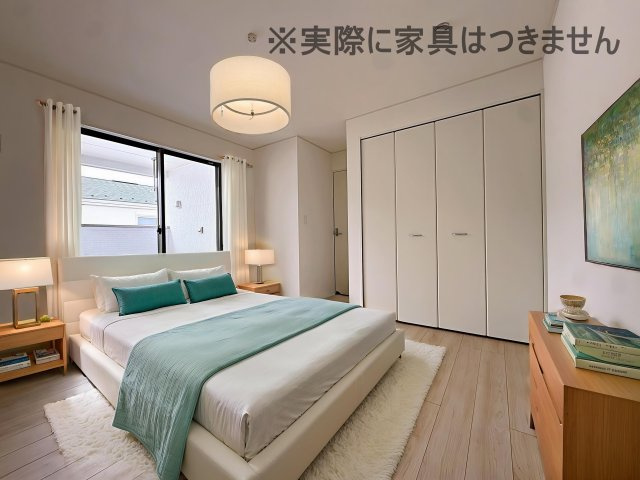 新築戸建・新築建売　郡山市昭和第9　芳賀小・第四中の洋室|画像はバーチャルホームステージングの加工による演出で、実際の家具は付きません。