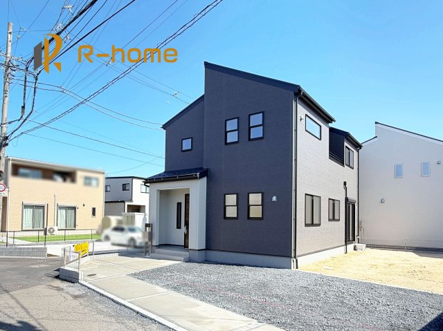 石岡市府中第1　新築戸建て　1号棟の外観|2026年2月完成予定！近隣の同仕様完成物件をご見学いただけます♪