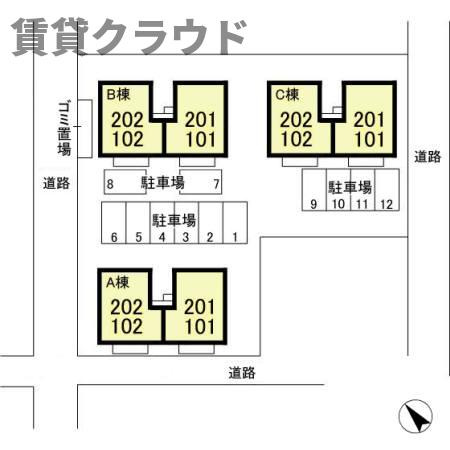 メゾンフォレスト　Ｂの区画図