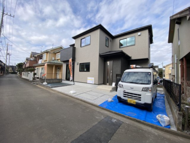 所沢市下安松第2期の前面道路含む現地写真