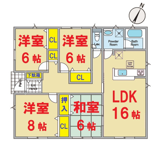 【間取り】 | 神栖市知手3号棟 | 即日のご見学も可能です。お気軽に0476-37-3888までお問合せ下さい。