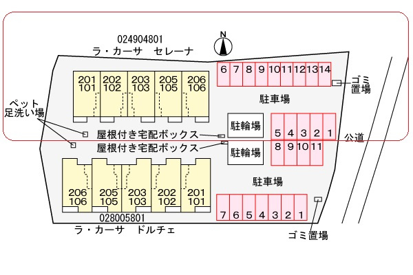 ラ・カーサ　セレーナの区画図