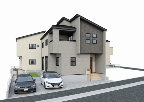 【外観】 | 【仲介手数料０円】相模原市中央区田名　新築一戸建て　全3棟 | 外観パース　相模原市中央区田名　新築一戸建て　全3棟