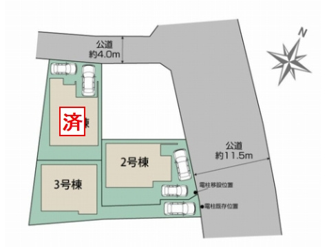 【区画図】 | 【仲介手数料０円】相模原市中央区田名　新築一戸建て　全3棟 | 相模原市中央区田名　新築一戸建て　全3棟