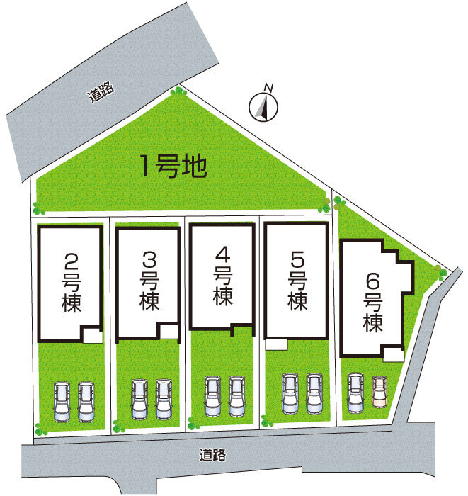 大津市千町　第1期　新築一戸建ての区画図|全5区画