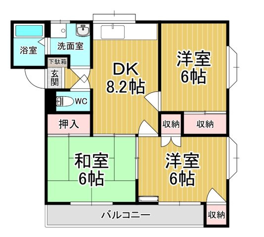 【間取り】 | アップルガーデンA | ファミリーさん向けのお部屋です♪