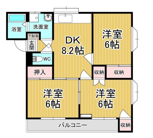 【間取り】 | アップルガーデンA | ファミリーさん向けのお部屋です♪