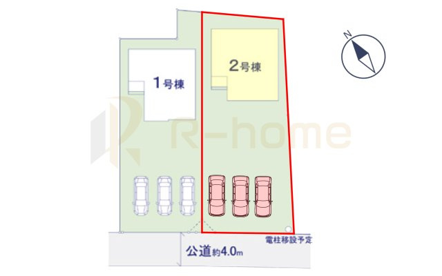 水戸市堀町25期　新築戸建て　2号棟の区画図|大きなお買い物だからこそ、メリット・デメリットを伝えさせて頂きます。
R-homeにお任せください♪