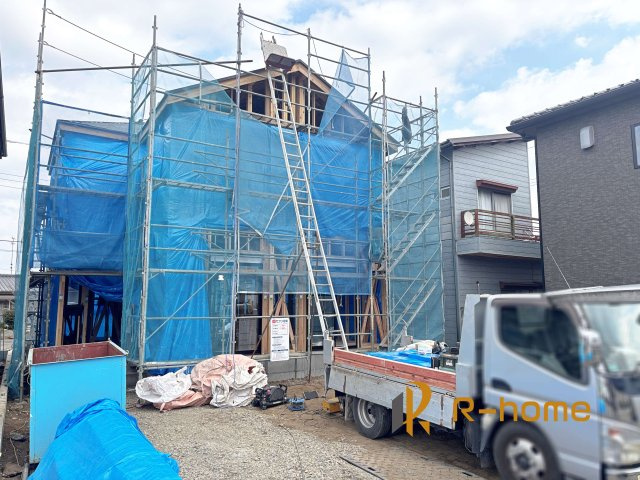 水戸市堀町25期　新築戸建て　2号棟の外観|2026年2月完成予定！近隣の同仕様完成物件をご見学いただけます♪