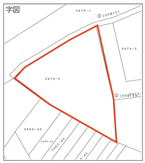小郡市三沢　売り土地の土地図