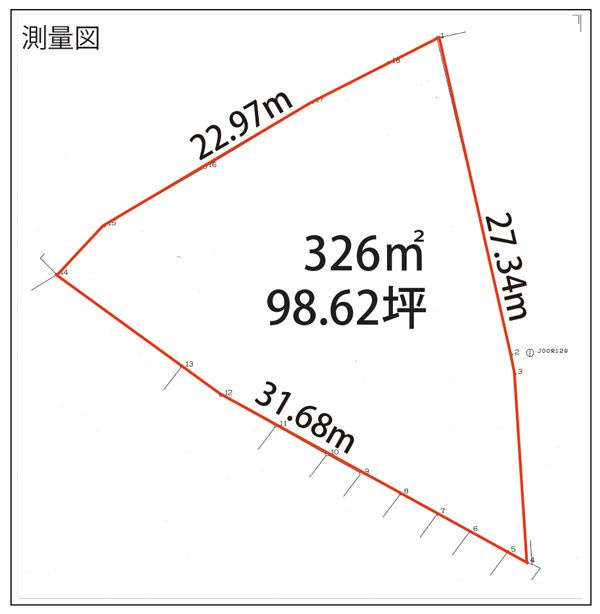 小郡市三沢　売り土地の区画図