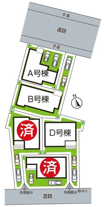 明石市魚住町西岡　新築一戸建ての区画図|全5区画