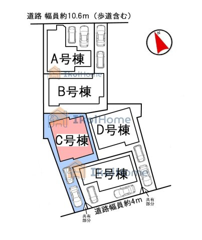 明石市魚住町西岡　C号棟のその他|【ホームページに現地動画掲載中】●年中無休：当日予約可●区画図です。お車2台駐車！南西向き！