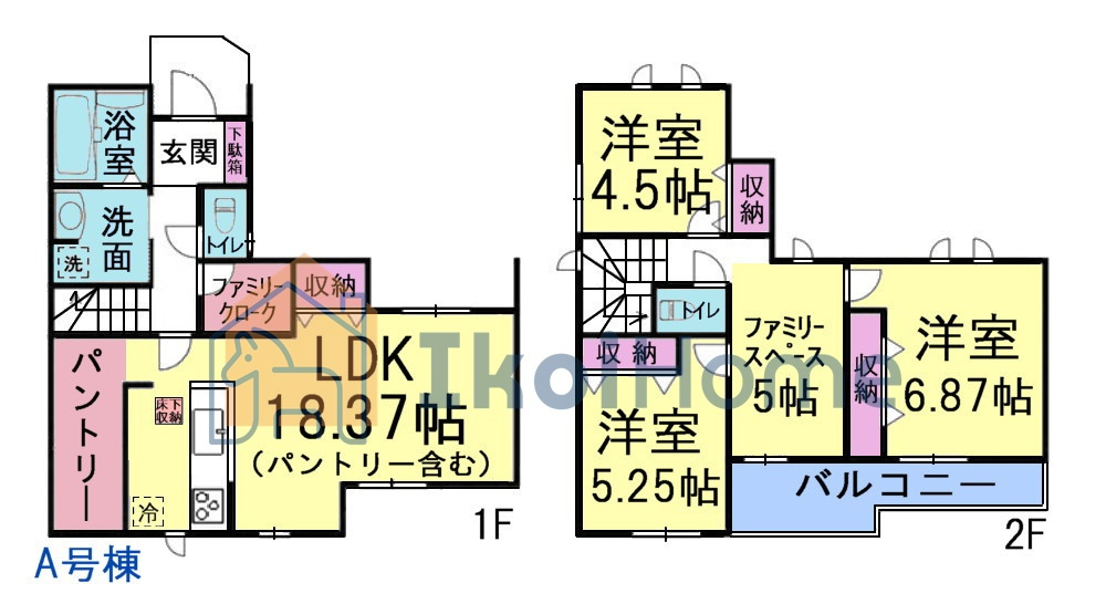 明石市魚住町西岡　A号棟の間取り|【ホームページに現地動画掲載中】●年中無休：当日予約可●パントリーやファミリークローク等あり！