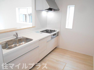 【キッチン】 | 郡山市富久山町久保田新築一戸建て2棟 | コンパクトなキッチンで掃除もラクラク