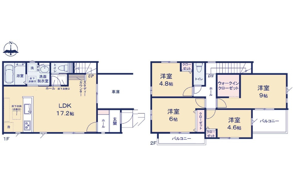 安芸郡府中町瀬戸ハイム4丁目　新築一戸建て(全2棟)の間取り