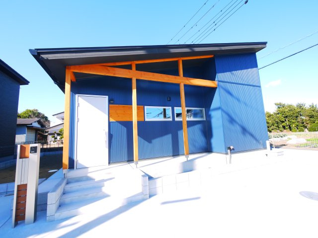 大網白里市大網　新築戸建の外観|スーパーベイシア徒歩約2分 ３LDKロフト付 駐車2台可 オール電化推奨  リビング約16帖 全室洋