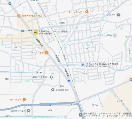 ★1(土)2(日)現地見学可能！★城陽市寺田市ノ久保　第6期　新築一戸建ての地図