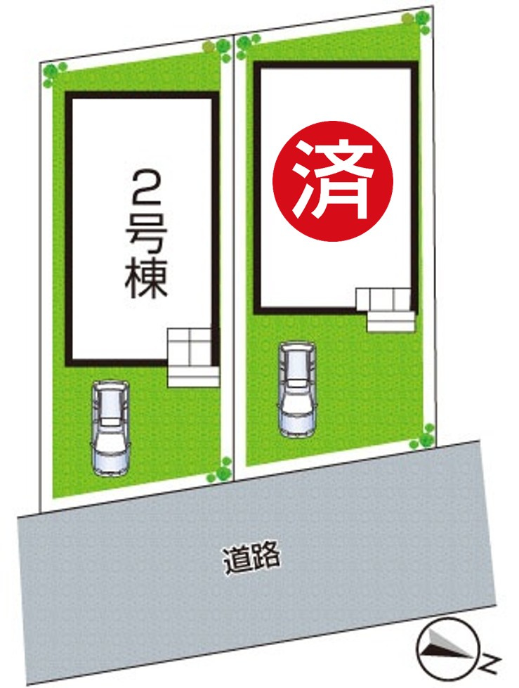 ★1(土)2(日)現地見学可能！★城陽市寺田市ノ久保　第6期　新築一戸建ての区画図|全2区画