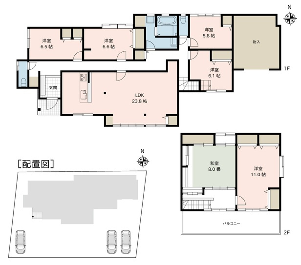 辰野町伊那富　中古住宅の間取り