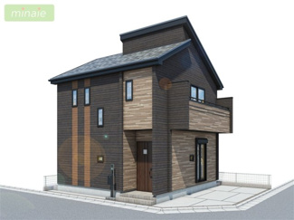 【外観パース】 | ファミリークローク　リビングイン階段　夏見3　限定1棟 | ※図面を基にしたパースのため、実際と色・形状が異なる場合がございます