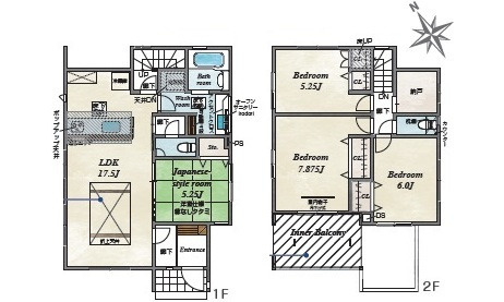 東広島市西条町田口　新築一戸建て(全2棟)の間取り