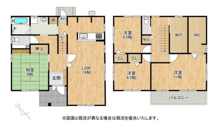 守山市木浜町　中古戸建の間取り