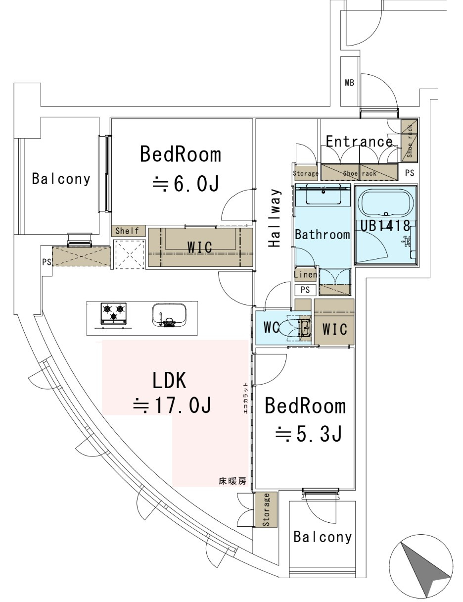 【間取り】 | グランスイート文京本駒込
