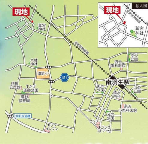 新築建売・新築戸建て　羽生市加羽ヶ崎　GRAFARE　全2棟の地図