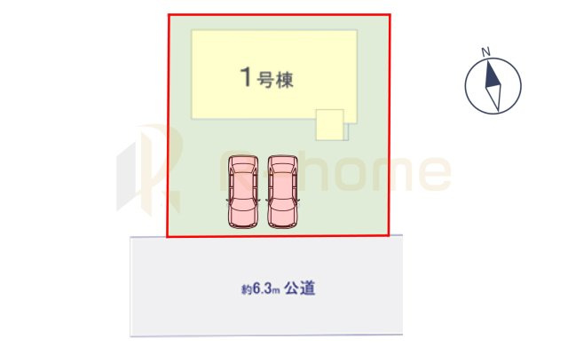 水戸市平須町16期　新築戸建て　1号棟の区画図|大きなお買い物だからこそ、メリット・デメリットを伝えさせて頂きます。
R-homeにお任せください♪