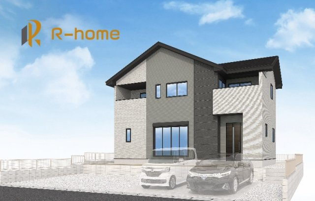 水戸市平須町16期　新築戸建て　1号棟の外観パース|2026年6月完成予定！近隣の同仕様完成物件をご見学いただけます♪