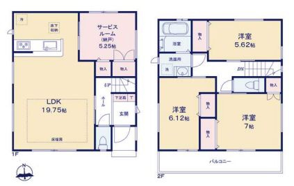 【間取り】 | 板橋区東新町２丁目　新築戸建て　A号棟 | 3SLDK・土地132.43ｍ2・建物102.47ｍ2