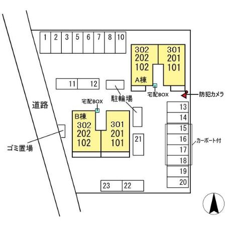 オッツ三蔵子　Bの区画図