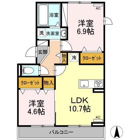 オッツ三蔵子　Bの間取り