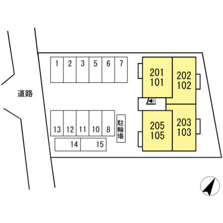 グラシューズの駐車場