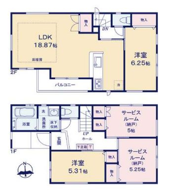 【間取り】 | 板橋区東新町２丁目　新築戸建て　C号棟 | 2LDK+2S・土地153.76ｍ2・建物94.80ｍ2