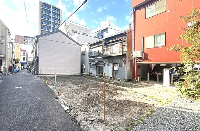 台東区浅草橋２丁目の売地の前面道路含む現地写真