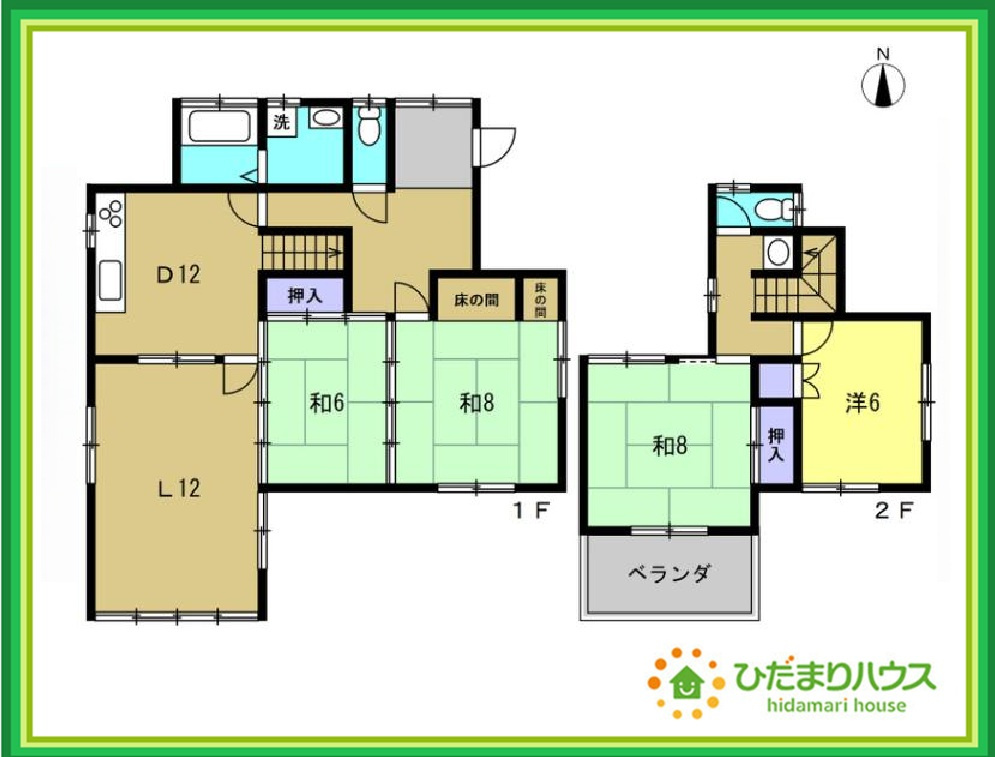 北茨城市中郷町汐見ヶ丘2丁目　中古戸建の間取り|床の間付きの情緒漂う和室付き☆彡