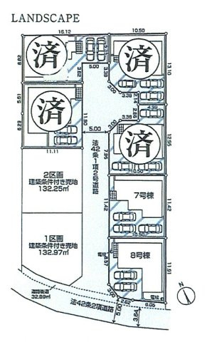 武蔵村山市残堀1丁目　新築戸建全4棟の区画図